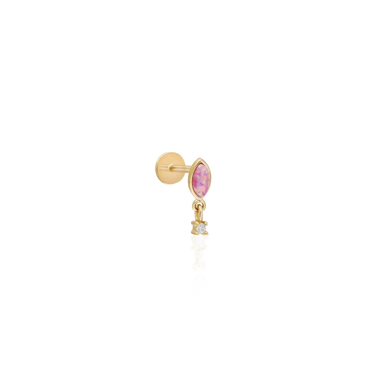 Stud Piercing - Pink Dangle